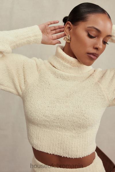îmbrăcăminte House of CB pulover decupat nyala crem moale tricot boucle X4F68660