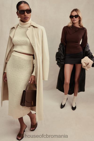 îmbrăcăminte House of CB pulover decupat nyala crem moale tricot boucle X4F68660