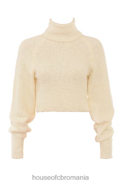 îmbrăcăminte House of CB pulover decupat nyala crem moale tricot boucle X4F68660