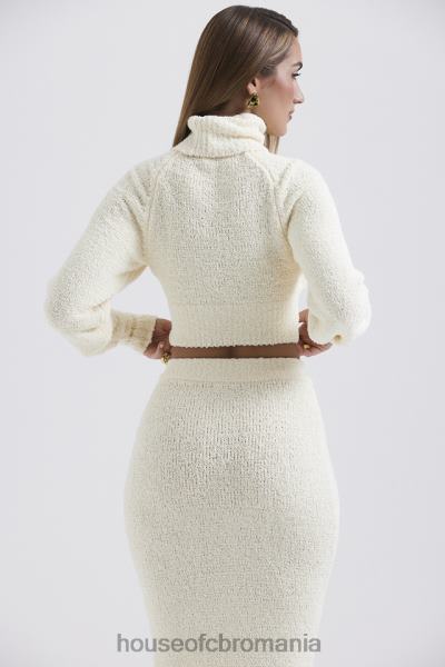 îmbrăcăminte House of CB pulover decupat nyala crem moale tricot boucle X4F68660