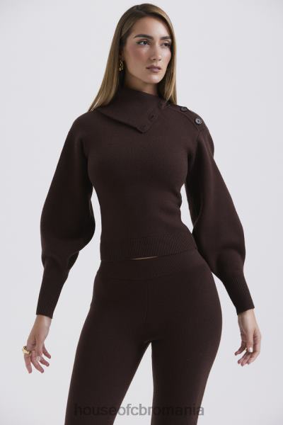 îmbrăcăminte House of CB pulover din amestec de cașmir ciocolată adelita X4F68654