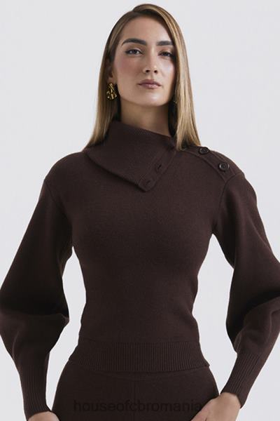 îmbrăcăminte House of CB pulover din amestec de cașmir ciocolată adelita X4F68654