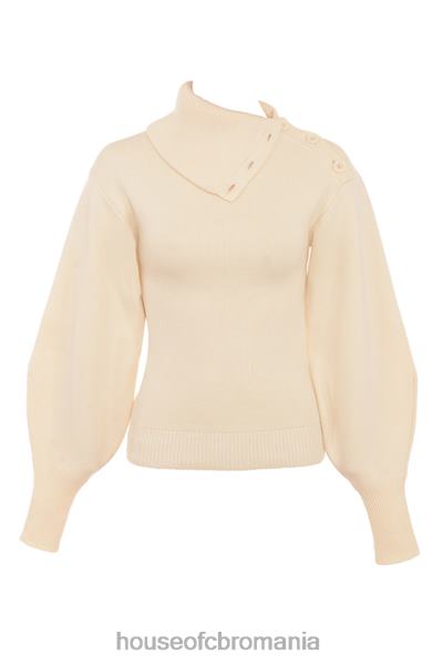 îmbrăcăminte House of CB pulover din amestec de cașmir crem adelita X4F68655