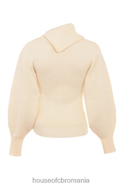 îmbrăcăminte House of CB pulover din amestec de cașmir crem adelita X4F68655