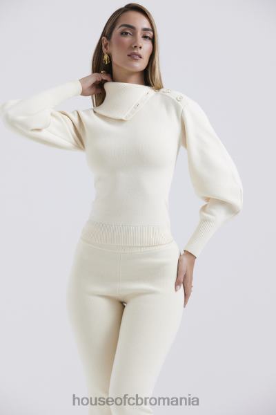 îmbrăcăminte House of CB pulover din amestec de cașmir crem adelita X4F68655
