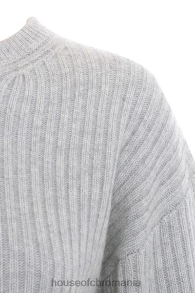 îmbrăcăminte House of CB pulover oversized crop cu nervuri shana gri X4F68771