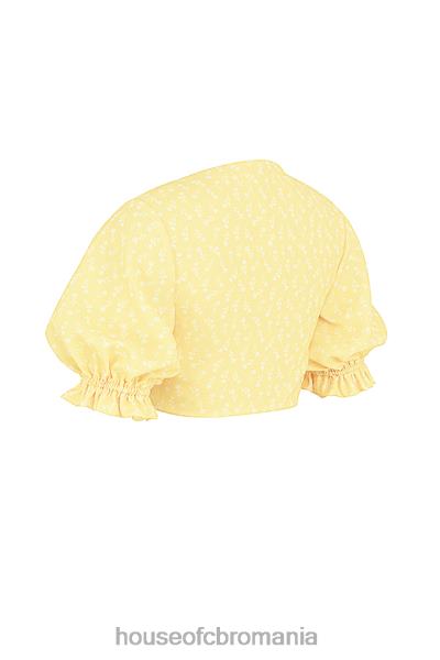 îmbrăcăminte House of CB Alanya lemon floral cravată partea de sus față X4F68744