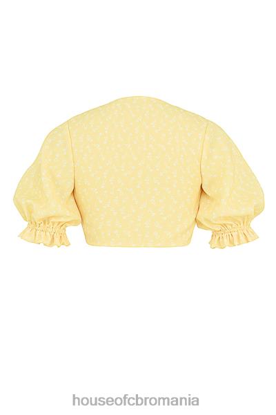îmbrăcăminte House of CB Alanya lemon floral cravată partea de sus față X4F68744