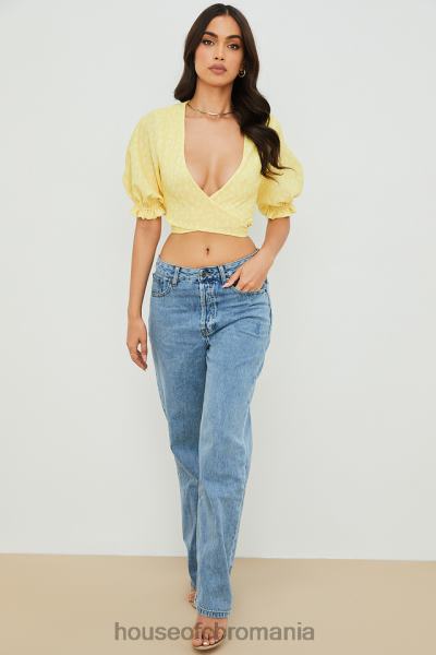 îmbrăcăminte House of CB Alanya lemon floral cravată partea de sus față X4F68744
