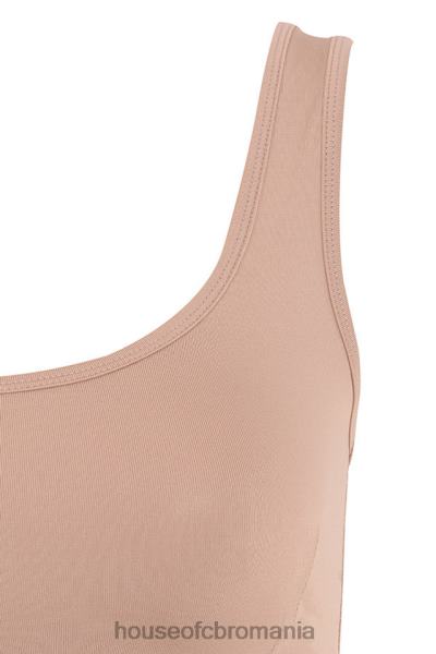 îmbrăcăminte House of CB Top cropped din jerseu elastic abbey moka X4F68812