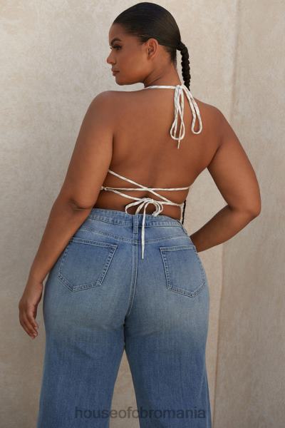 îmbrăcăminte House of CB Top cu halter fără spate din amestec de in Bette X4F68806