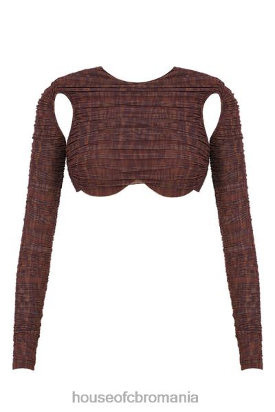 îmbrăcăminte House of CB Top decupat cu volanat cu imprimeu de ciocolată blythe X4F68755