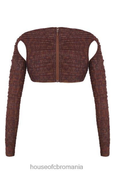 îmbrăcăminte House of CB Top decupat cu volanat cu imprimeu de ciocolată blythe X4F68755