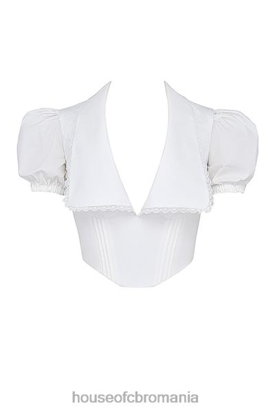 îmbrăcăminte House of CB augusta white pin tuck top X4F68667