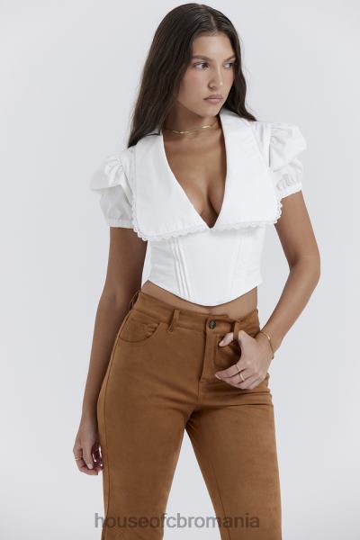îmbrăcăminte House of CB augusta white pin tuck top X4F68667