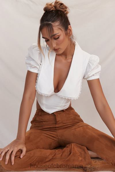 îmbrăcăminte House of CB augusta white pin tuck top X4F68667