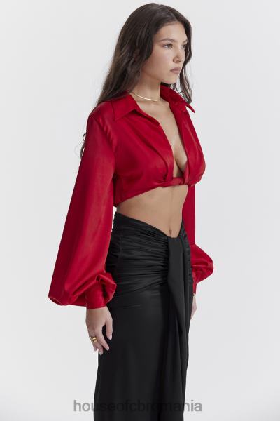 îmbrăcăminte House of CB bluson din mătase cireș laraine X4F68673
