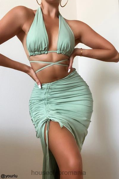 îmbrăcăminte House of CB calypso sage gât cu capul adunat bustieră top X4F68753