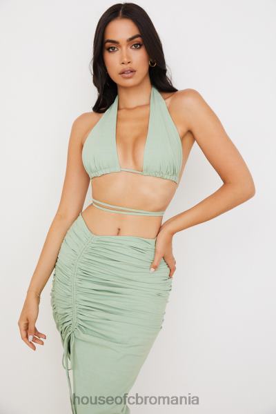 îmbrăcăminte House of CB calypso sage gât cu capul adunat bustieră top X4F68753