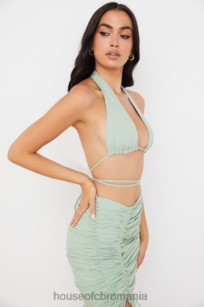 îmbrăcăminte House of CB calypso sage gât cu capul adunat bustieră top X4F68753