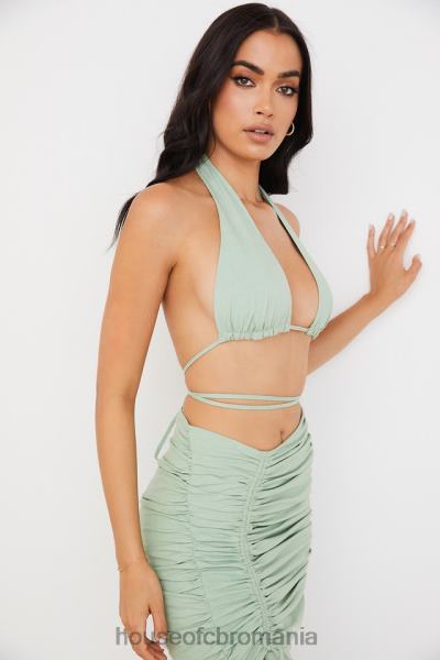 îmbrăcăminte House of CB calypso sage gât cu capul adunat bustieră top X4F68753