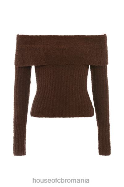îmbrăcăminte House of CB ciocolată șofran tricot moale boucle X4F68656