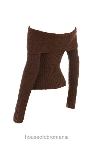 îmbrăcăminte House of CB ciocolată șofran tricot moale boucle X4F68656