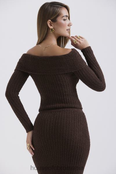 îmbrăcăminte House of CB ciocolată șofran tricot moale boucle X4F68656