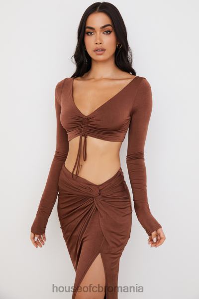 îmbrăcăminte House of CB crop top cu ciocolată angelita X4F68749