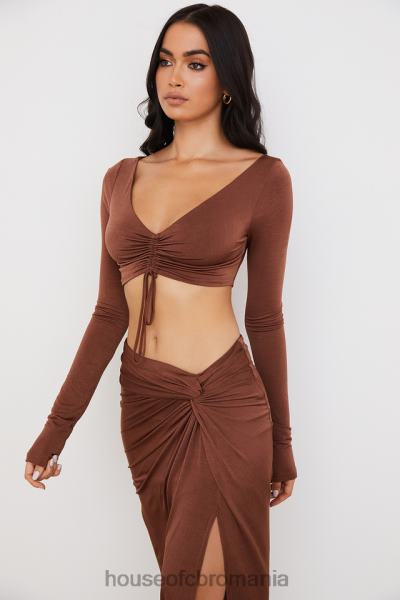îmbrăcăminte House of CB crop top cu ciocolată angelita X4F68749