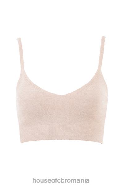 îmbrăcăminte House of CB crop top din tricot pufos crem lorna X4F68779