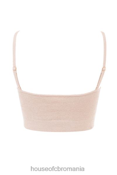 îmbrăcăminte House of CB crop top din tricot pufos crem lorna X4F68779