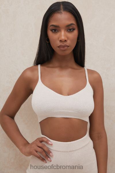 îmbrăcăminte House of CB crop top din tricot pufos crem lorna X4F68779