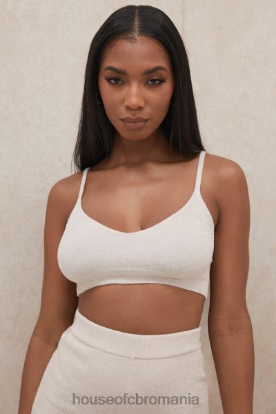 îmbrăcăminte House of CB crop top din tricot pufos crem lorna X4F68779