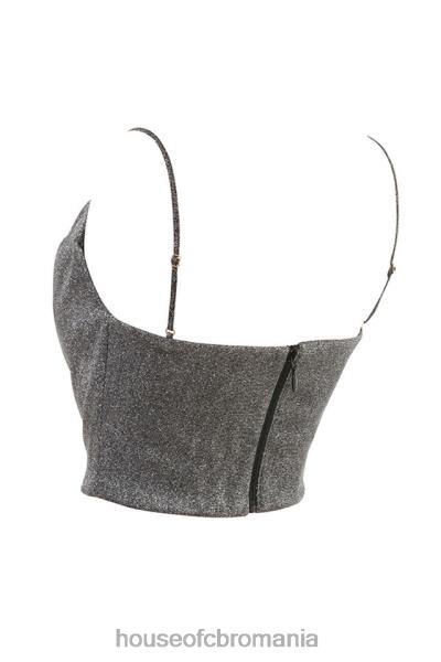 îmbrăcăminte House of CB crop top lulia argintiu X4F68774