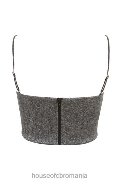 îmbrăcăminte House of CB crop top lulia argintiu X4F68774