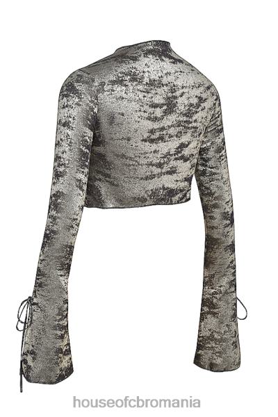 îmbrăcăminte House of CB giulia pewter shimmer velvet satin top X4F68705
