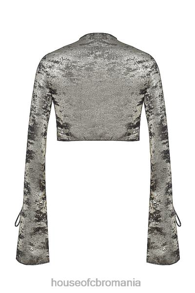 îmbrăcăminte House of CB giulia pewter shimmer velvet satin top X4F68705