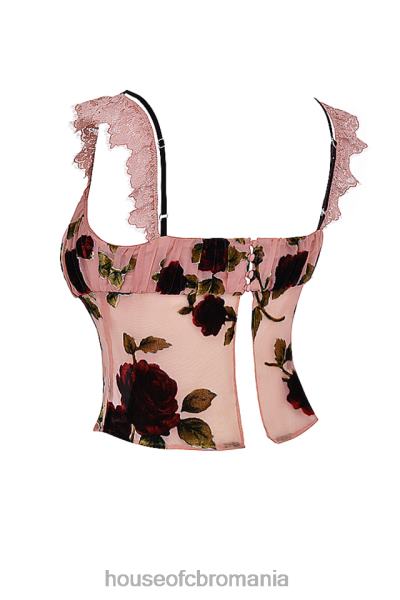 îmbrăcăminte House of CB graciela roz praf devore top X4F68684