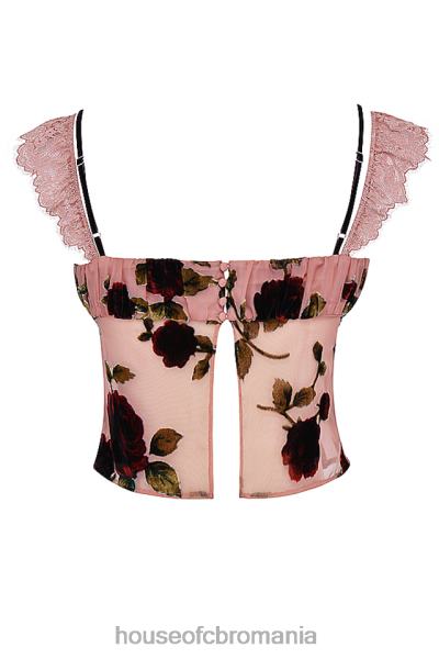 îmbrăcăminte House of CB graciela roz praf devore top X4F68684