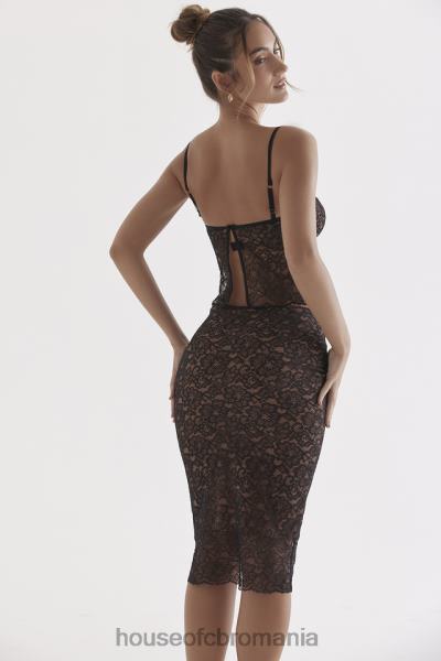 îmbrăcăminte House of CB jacinta negru dantela cami top X4F68686