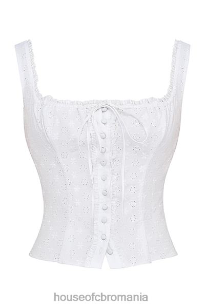 îmbrăcăminte House of CB juana white broderie engleză top X4F68676