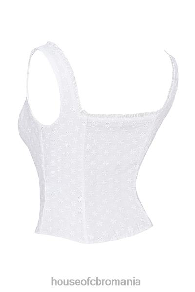 îmbrăcăminte House of CB juana white broderie engleză top X4F68676