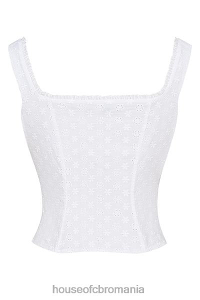 îmbrăcăminte House of CB juana white broderie engleză top X4F68676