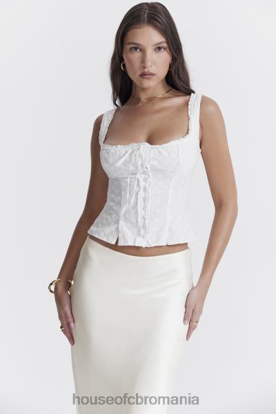 îmbrăcăminte House of CB juana white broderie engleză top X4F68676
