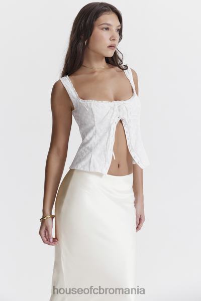 îmbrăcăminte House of CB juana white broderie engleză top X4F68676