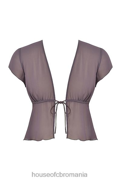 îmbrăcăminte House of CB maia mov inchis cravata fata top X4F68708