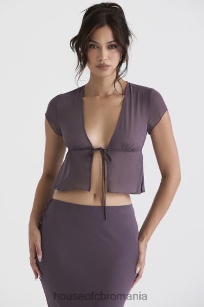 îmbrăcăminte House of CB maia mov inchis cravata fata top X4F68708