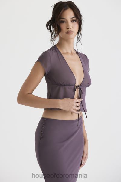 îmbrăcăminte House of CB maia mov inchis cravata fata top X4F68708