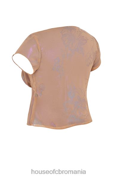 îmbrăcăminte House of CB maia shimmer cafe au lait tie front top X4F68700